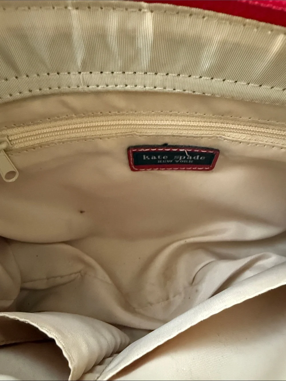 Kate Spade Red Raffia-Accent Tote